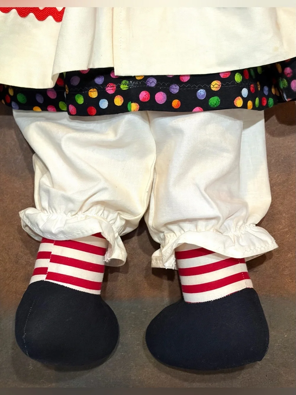 Vintage- Handmade Raggedy Ann Dolls- Unique yellow hair and polka dot dress